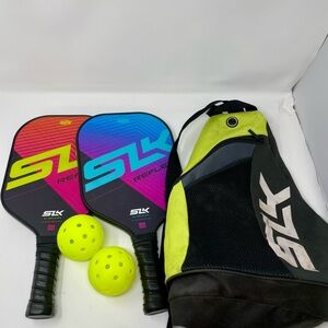 Reflex Pickleball Paddle Set - Vibrant Pink and Blue